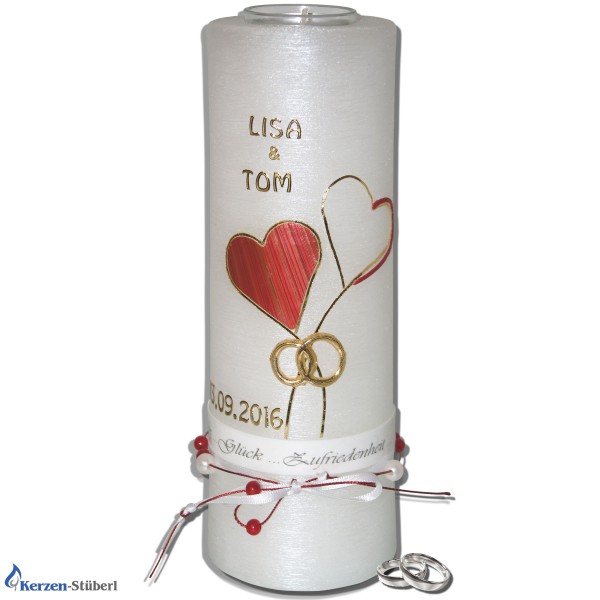 Hochzeitskerze Teelicht Perlmutt