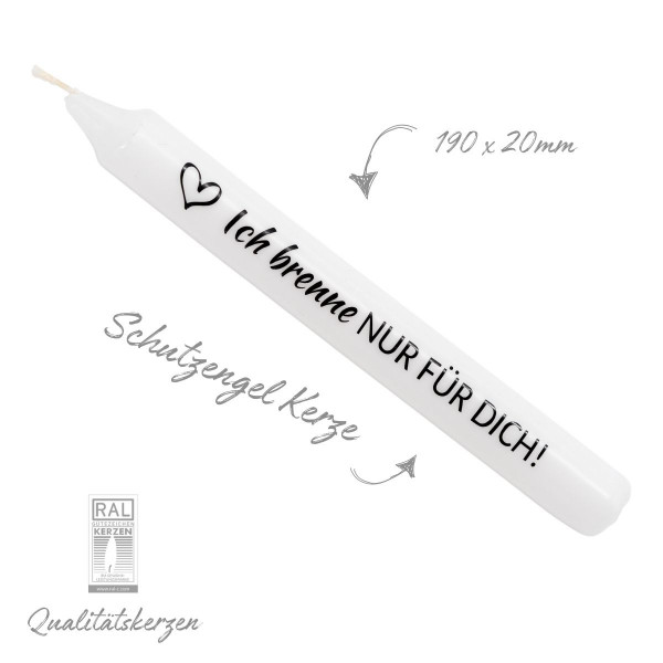 Ich brenne nur für dich - Schützlingskerze - Schutzengel - Herzensmensch Test