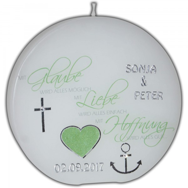 Hochzeitskerze-Brautkerze | Glaube-Liebe-Hoffnung