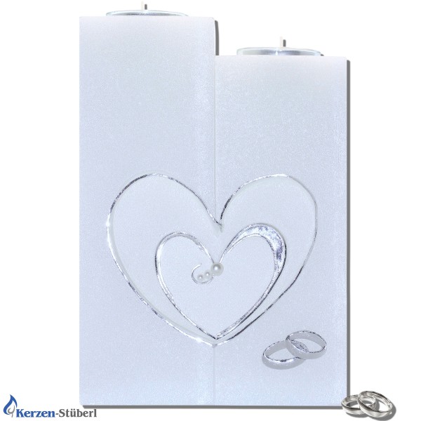 Moderne Hochzeitskerze - Herz