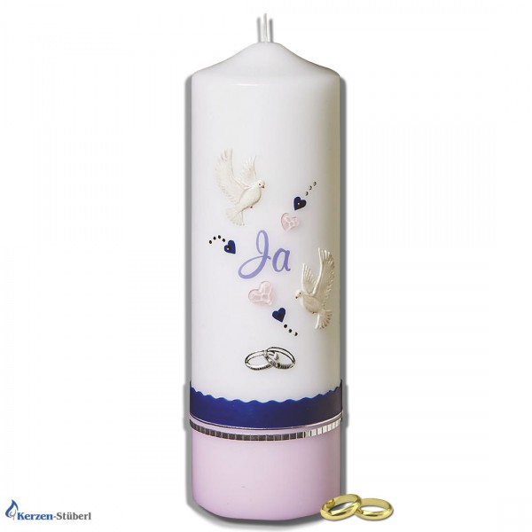 Hochzeitskerze-Flieder-Blau