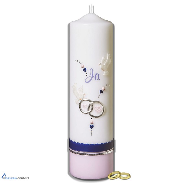 Hochzeitskerze Flieder-Blau