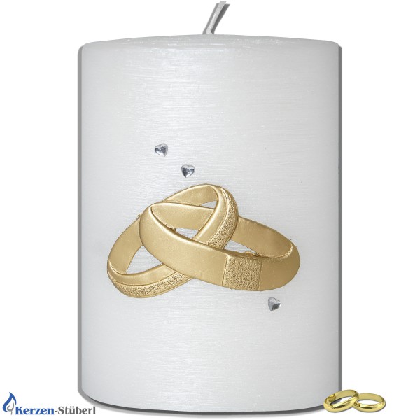 Hochzeitskerze Perlmutt gebürstet