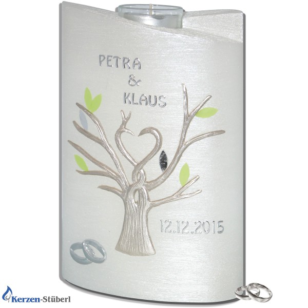 Hochzeitskerze-Brautkerze-Perlmutt-Baum