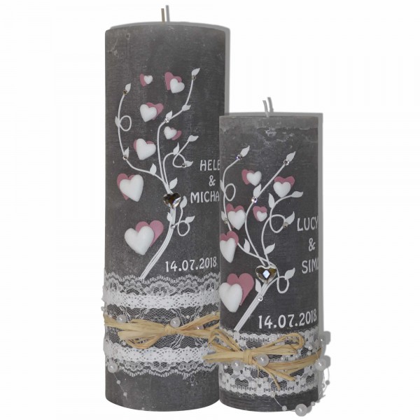 Vintage Hochzeitskerze & Tischkerze | im Set