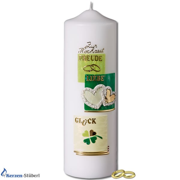 Hochzeitskerze-Traukerze-Brautkerze | Freude, Liebe, Glück