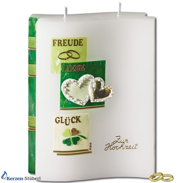 Hochzeitskerze-Traukerze-Brautkerze | Grün ist die Hoffnung