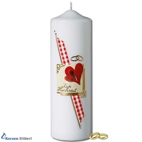 Hochzeitskerze - Traukerze - Brautkerze | Landhaus Herz