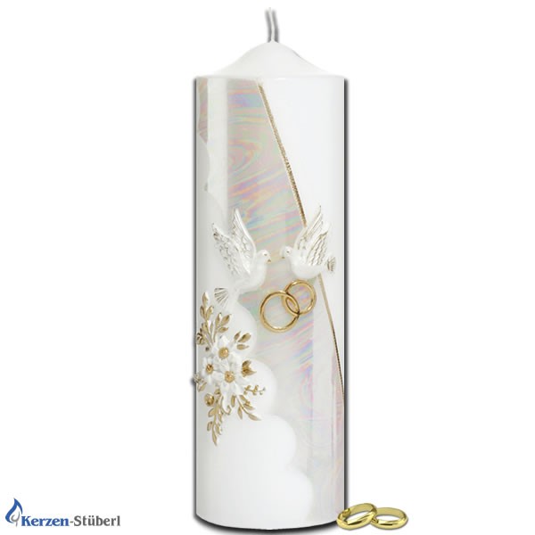 Hochzeitskerze-Traukerze-Brautkerze | Marmoriert