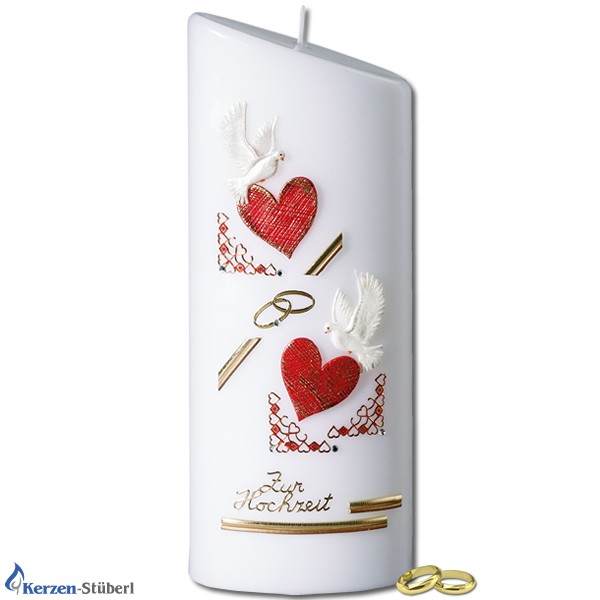 Hochzeitskerze-Traukerze-Brautkerze | Traum in Rot und Gold