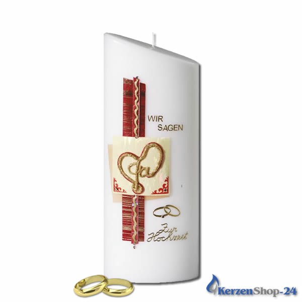 Hochzeitskerze - Traukerze - Brautkerze | Wir sagen Ja