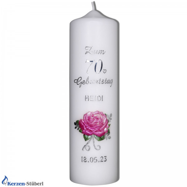 Geburtstagskerze Rote Rose Test