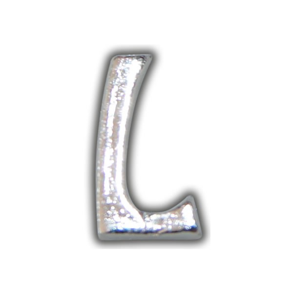 Kerzenbeschriftung-Wachsbuchstabe "L" Silber-Moderne Schriftart Test
