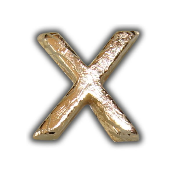 Wachsbuchstabe "X" Gold-Modern Test