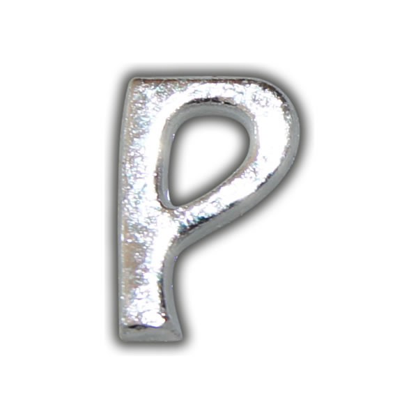 Kerzenbeschriftung-Wachsbuchstabe "P" Silber-Moderne Schriftart Test