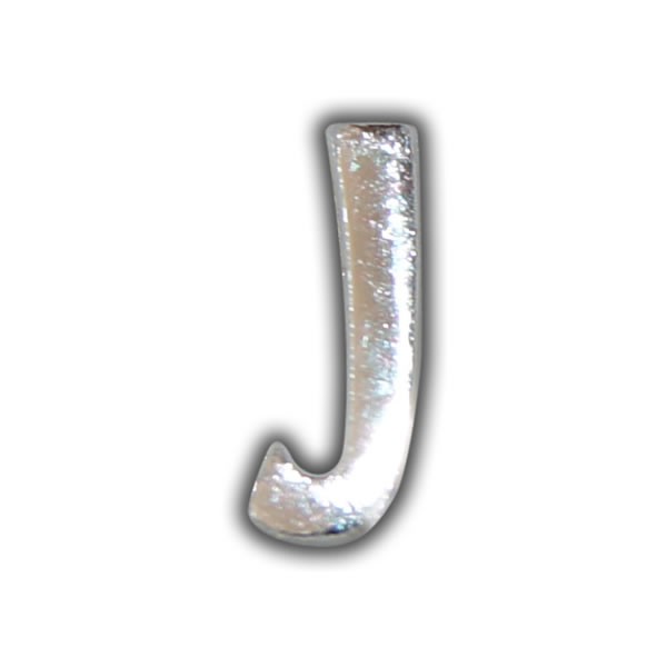 Kerzenbeschriftung-Wachsbuchstabe "J" Silber-Moderne Schriftart Test