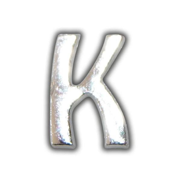 Kerzenbeschriftung-Wachsbuchstabe "K" Silber-Moderne Schriftart Test