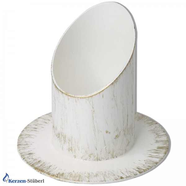 Kerzenhalter Weiß-Gold 6 cm