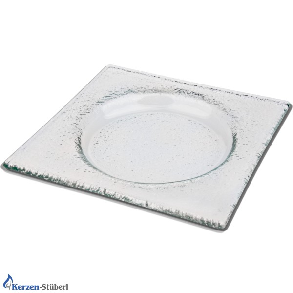Glas-Kerzenteller "Gerade Ausführung" für Taufkerzen