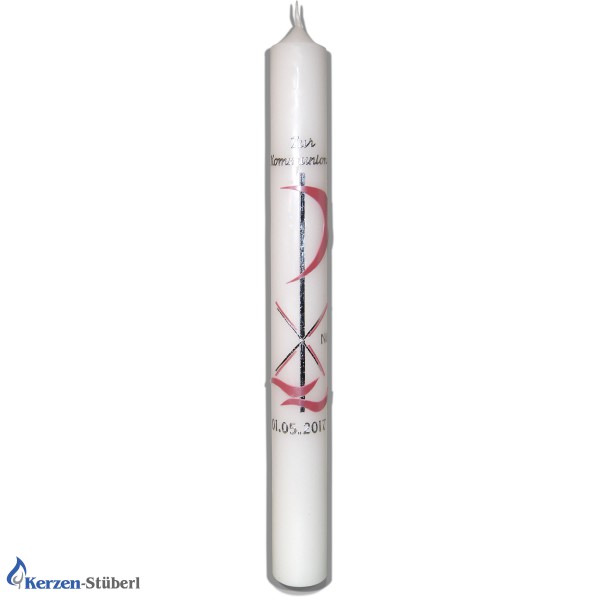 Kommunionkerze-Pax Rose-Silber