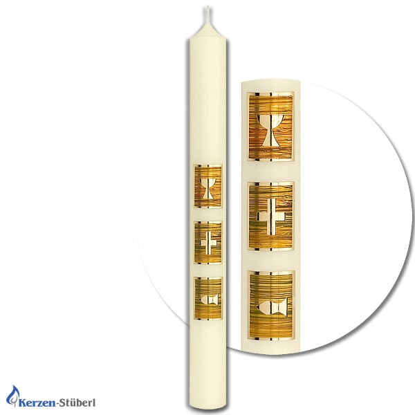 Kommunionkerzen Konfirmationskerzen Modern Gold