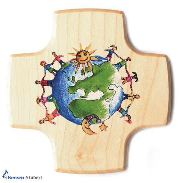 Kommunionkreuz-Holz-Kinder dieser Welt