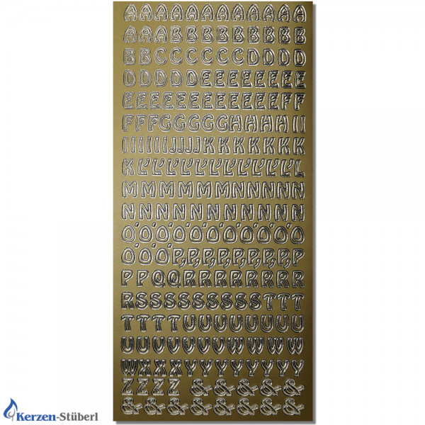 Konturensticker-Gold-Buchstaben Test