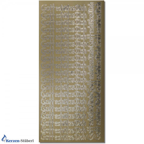 Konturensticker Gold-Gott schütze Dich Test