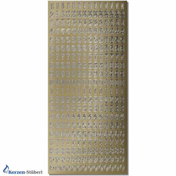 Konturensticker-Gold-Zahlen Test