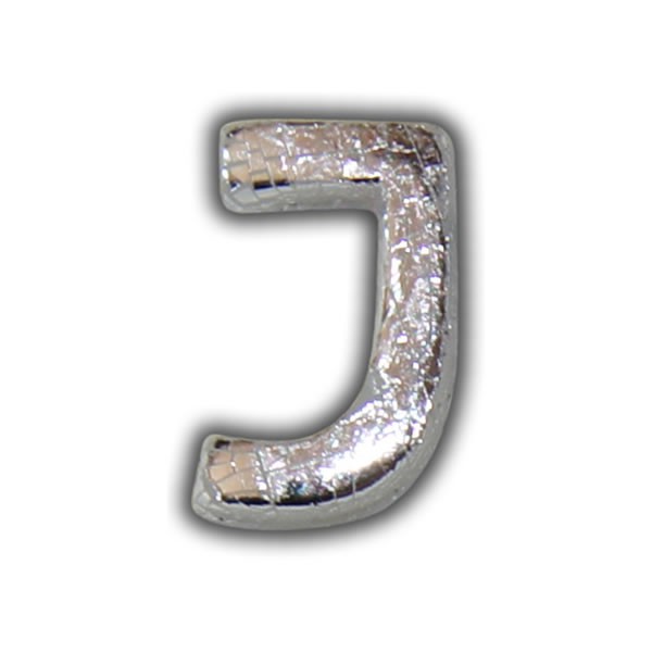 Wachsbuchstabe "J" in Silber Test
