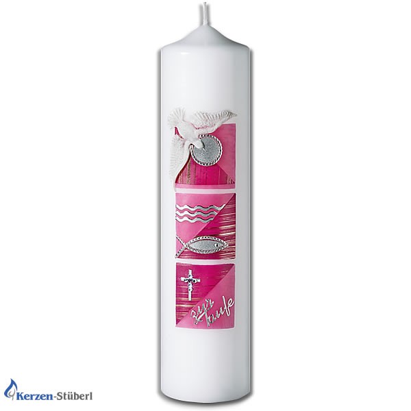 Taufkerzen für Mädchen | Maria in Pink Test