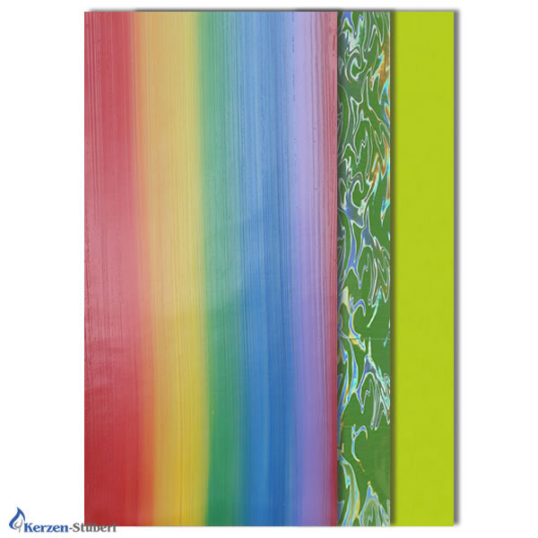 Wachsplatten -3er Set | Regenbogen-Holografisch und Grün Test