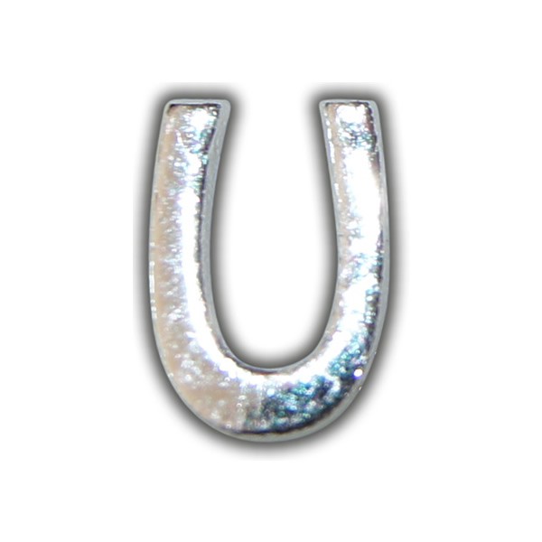 Kerzenbeschriftung-Wachsbuchstabe "U" Silber-Moderne Schriftart Test