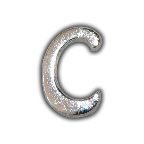 Wachsbuchstabe "C" Silber-Moderne Schriftart Test