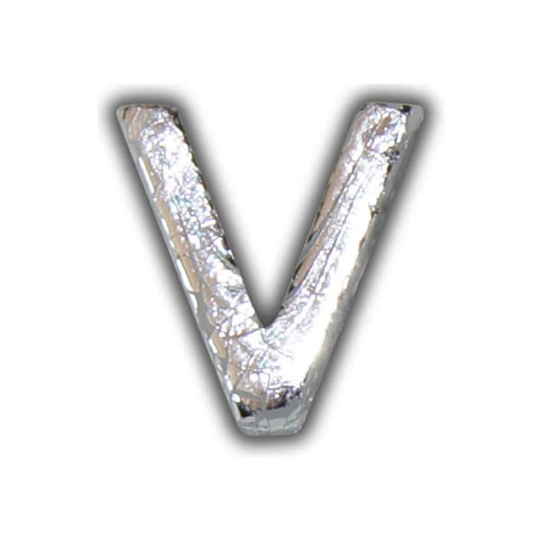 Wachsbuchstabe "V" in Silber Test