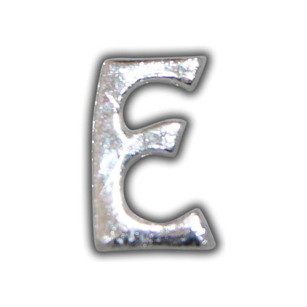 Wachsbuchstabe "E" Silber-Moderne Schriftart Test