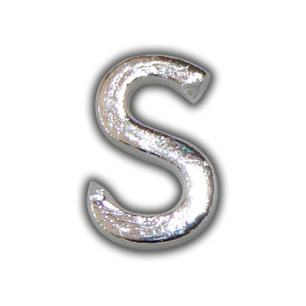 Kerzenbeschriftung-Wachsbuchstabe "S" Silber-Moderne Schriftart Test