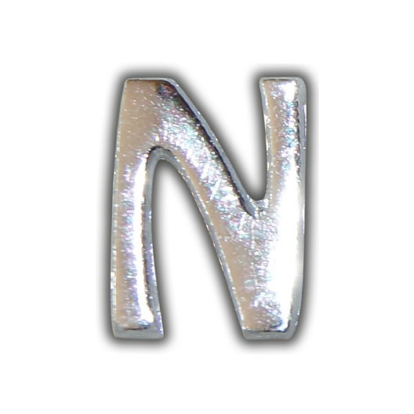 Kerzenbeschriftung-Wachsbuchstabe "N" Silber-Moderne Schriftart Test