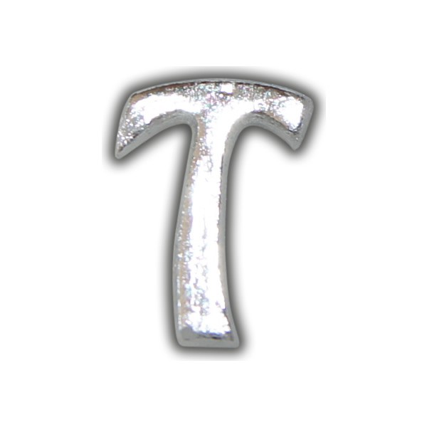 Kerzenbeschriftung-Wachsbuchstabe "T" Silber-Moderne Schriftart Test