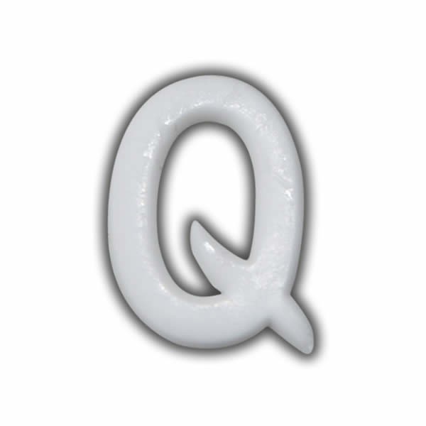 Wachsbuchstabe "Q" Weiss für Vintage Kerzen Test