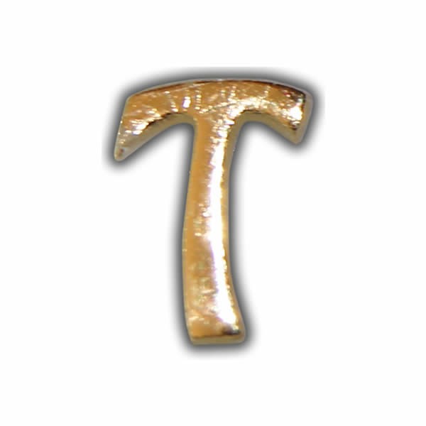 Wachsbuchstabe "T" Gold zum Kerzen beschriften