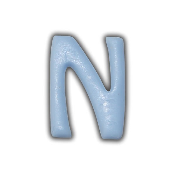 Wachsbuchstaben "N" Hellblau zum Kerzen basteln Test