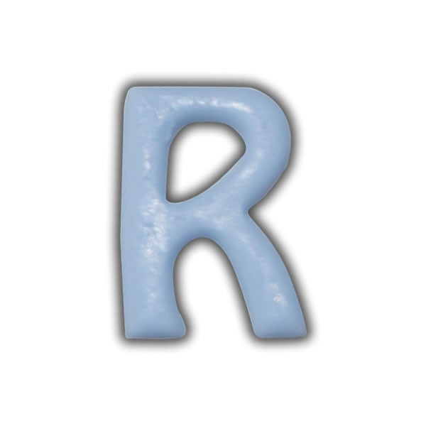 Wachsbuchstaben "R" Hellblau zum Kerzen basteln Test