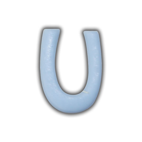 Wachsbuchstaben "U" Hellblau zum Kerzen basteln Test