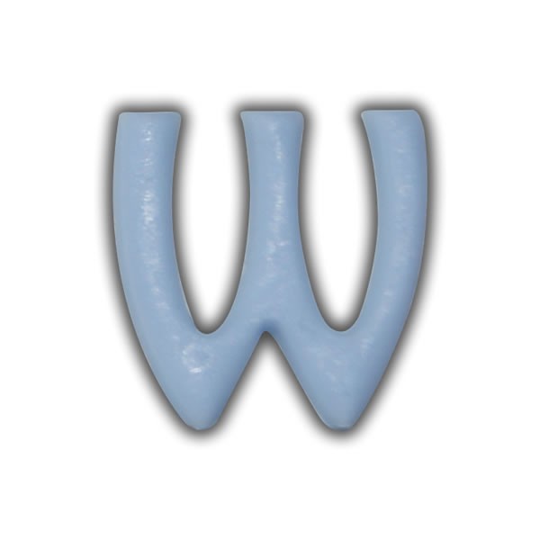 Wachsbuchstaben "W" Hellblau zum Kerzen basteln Test