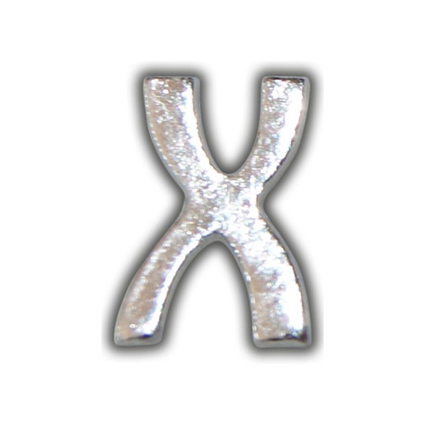 Kerzenbeschriftung-Wachsbuchstabe "W" Silber-Moderne Schriftart Test