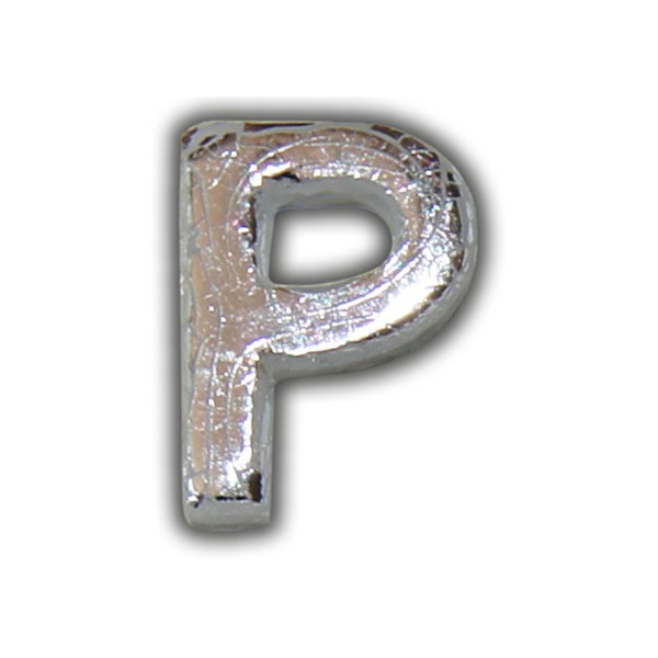 Buchstabe-Wachs "P" in Silber zum Kerzen personalisieren Test