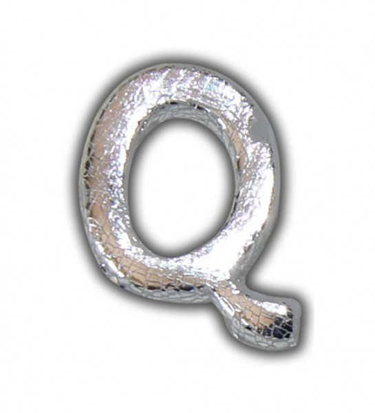 Wachsbuchstaben "Q" in Silber zum Kerzen personalisieren Test