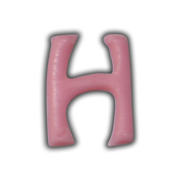 Einzelne Wachsbuchstaben "H" Rosa Test