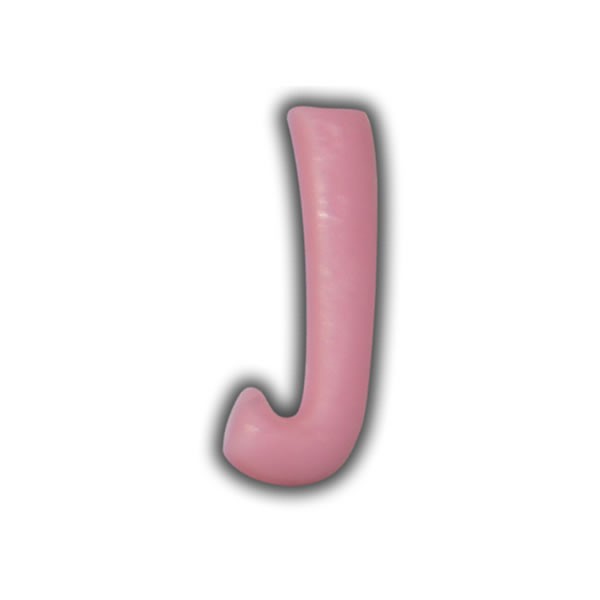 Einzelne Wachsbuchstaben "J" Rosa Test